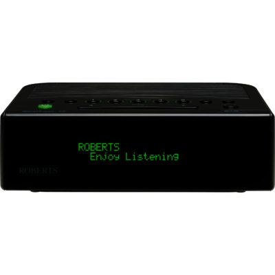 Roberts ECO15 Black - DAB/lDAB+/FM RDS Digital Clock Radio with OLED Screen Two Independent Alarms